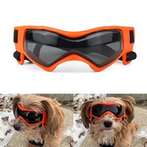 dog goggles medium breed, dog sunglasses small breed dog eye sun light protection, uv protection goggles for dog with adjustable straps, medium orange