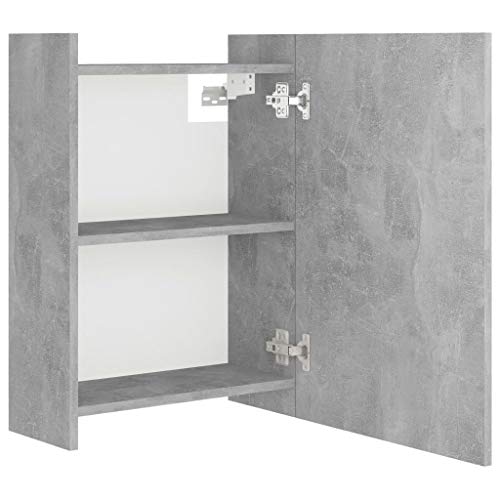 Eurobuy Bathroom Mirror Cabinet,Contemporary Wall Mounted Medicine Cabinet with 1 Door and 5 Compartments,Vanity Storage Cabinet for Bathroom Concrete Gray 24.6"x8.1"x25.2"