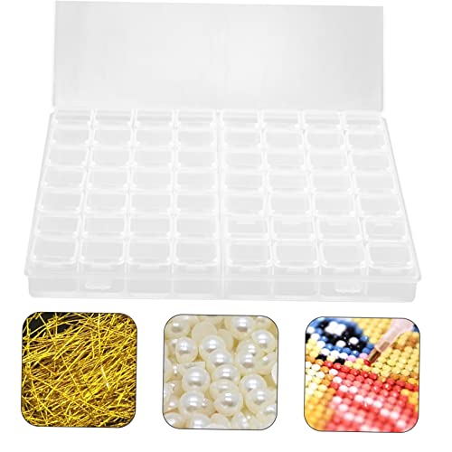 COHEALI 8 pcs Diamonds Stackable Sewing DIY Glitter Plastic Transparent Lids Nail Fishing Crafts Craft Diamond with Tackles Compartment Thread Embroidery Containers Clear Organizers Art