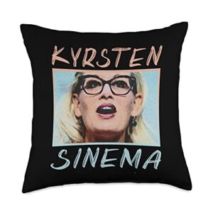 kyrsten sinema - independent senator from arizona kyrsten sinema-independent united states senator, arizona throw pillow, 18x18, multicolor