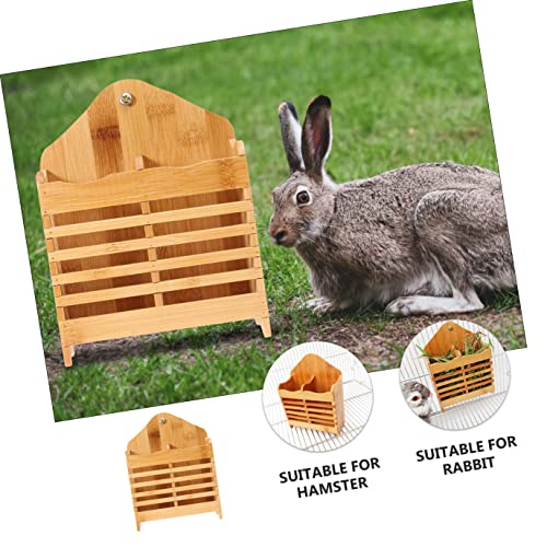 Balacoo 2pcs Rack Pet Rabbit Manger Hamster Manager Animal Guinea Less Bowl Pig Feeder Feeding Food Hay Wasted Manger- Chinchilla for Grass Holder Wooden Ferret Bunny Wood Small