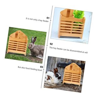 Balacoo 2pcs Rack Pet Rabbit Manger Hamster Manager Animal Guinea Less Bowl Pig Feeder Feeding Food Hay Wasted Manger- Chinchilla for Grass Holder Wooden Ferret Bunny Wood Small