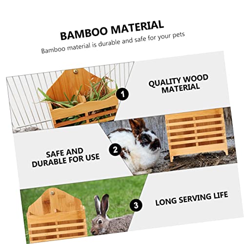 Balacoo 2pcs Rack Pet Rabbit Manger Hamster Manager Animal Guinea Less Bowl Pig Feeder Feeding Food Hay Wasted Manger- Chinchilla for Grass Holder Wooden Ferret Bunny Wood Small