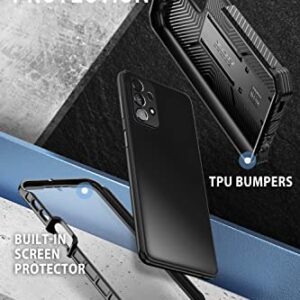 i-Blason Armorbox Designed for Samsung Galaxy A23 5G Case/A23 4G Case (2022 Release) with Kickstand & Belt Clip Holster, Full Body Protective Bumper Case with Built-in Screen Protector (Black)