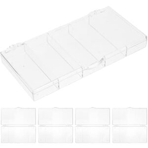 artibetter jewelry organizer 5pcs clear plastic jewelry box organizer 5-compartment parts storage boxes plastic beads storage containers empty case organizer for small items earring organizer