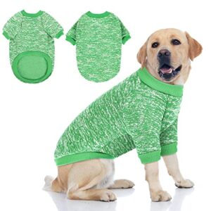 queenmore large dog sweater, warm fleece dog sweater for medium and large size dogs, dog winter sweater, soft cold weather sweater for labrador, french bulldog, beagle, corgi, boxer, great dane, green