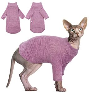 dentrun sphynx hairless cats shirt pullover kitten t-shirts, breathable cat wear turtleneck sweater adorable cat's clothes vest pajamas jumpsuit