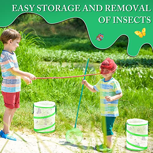 6 Pcs Butterfly Habitat Cage Bulk 12 x 14 Inch Insect Butterfly Net Giant Collapsible Insect Mesh Cage Terrarium Pop-up Clear Mesh Caterpillars Habitat Cage with Zipper Door for Boys and Girls Ages 5+