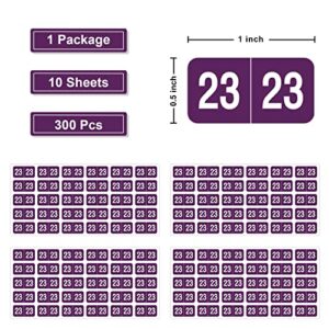 2023 Mini Year Stickers Rectangle Purple Colored Year Labels Self Adhesive File Folder Labels for End Tab File Folders Office Supplies, 300/Pack, 1 Package, 1/2" x 1" - Small Labels