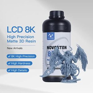 NOVA3D 8K 3D Printer Light Curing Resin Matte Resin Odorless High Precision 405nm LCD SLA Light Curing Resin Tough Resin Gray 1000g