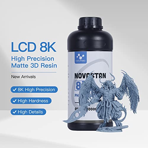 NOVA3D 8K 3D Printer Light Curing Resin Matte Resin Odorless High Precision 405nm LCD SLA Light Curing Resin Tough Resin Gray 1000g