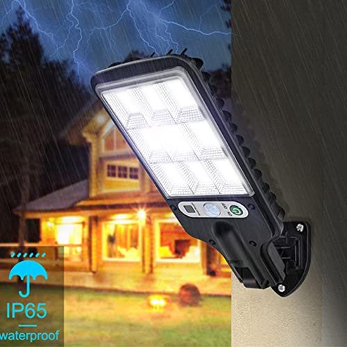 Solar Lights Outdoor Waterproof, Solar Street Light, Solar Powered Street Lights Dusk to Dawning with Motion Sensor Led Floods Light for Parking Lot Drive-Way Garden