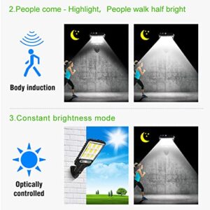 Solar Lights Outdoor Waterproof, Solar Street Light, Solar Powered Street Lights Dusk to Dawning with Motion Sensor Led Floods Light for Parking Lot Drive-Way Garden