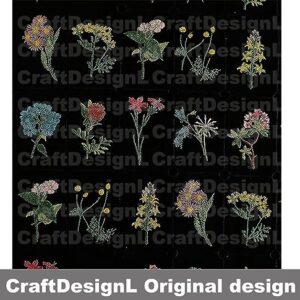 CraftDesignL Linen Daisy Embroiderd Cotton Fabric,Floral Embroidered Fabric,Daisy Fabric,Embroidered Fabric,Dress Fabric,Designer Fabric,Fabric by Yard (Black)