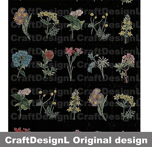 CraftDesignL Linen Daisy Embroiderd Cotton Fabric,Floral Embroidered Fabric,Daisy Fabric,Embroidered Fabric,Dress Fabric,Designer Fabric,Fabric by Yard (Black)