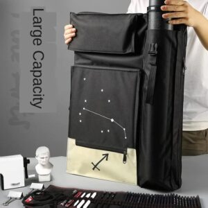 LUKEO Retro Painting Bag Multi-Function Double Shoulder Backpack Waterproof Outdoor Sketch Storage Tool