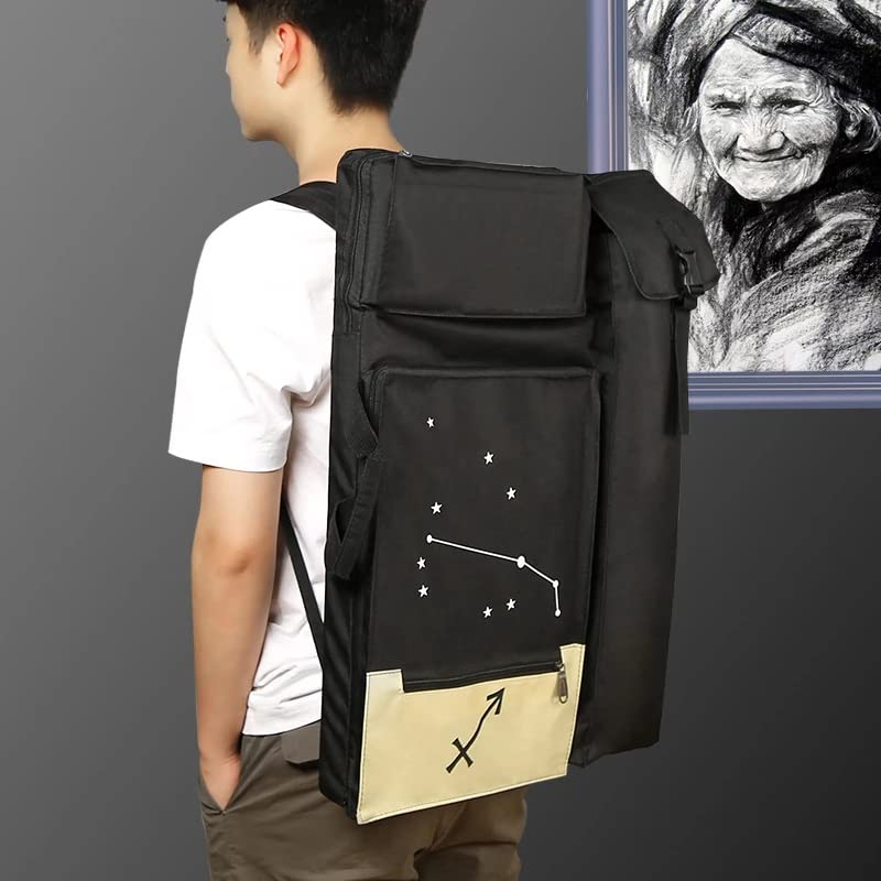 LUKEO Retro Painting Bag Multi-Function Double Shoulder Backpack Waterproof Outdoor Sketch Storage Tool