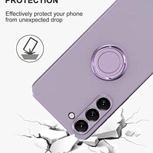 DREOLA Samsung Galaxy S23 Case with Ring Stand [360° Rotatable Ring Holder Magnetic Kickstand] [Soft Microfiber Lining] Slim TPU Shockproof Protective Phone Cases for Samsung Galaxy S23 Purple