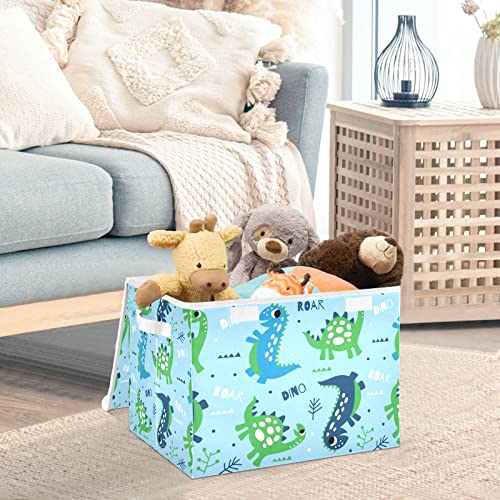 innewgogo Cute Dinosaur Storage Bins with Lids for Organizing Storage Bin with Handles Oxford Cloth Storage Cube Box for Toys