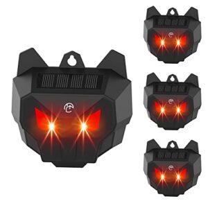 careland 4 pack solar nocturnal animal repeller predator control light coyote repellent devices with bright led strobe lights deer skunk raccoon repellent for garden yard farm chicken coop