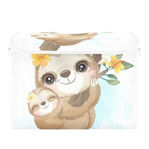 innewgogo sloth storage bins with lids for organizing organizer containers with handles oxford cloth storage cube box for bed room