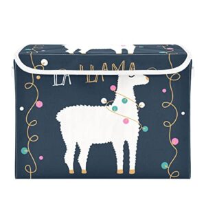 christmas llama storage bins with lids for organizing lidded home storage bins with handles oxford cloth storage cube box for living room