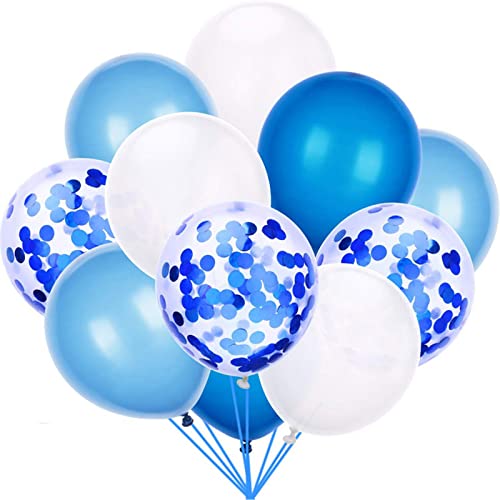 Blue Balloons set - 60 Pcs Latex Balloons, Used as Birthday Balloons Gender Reveal Party Wedding Party Decoration Halloween or Christmas, Support Helium or Air Use (Blue,12 Inch)