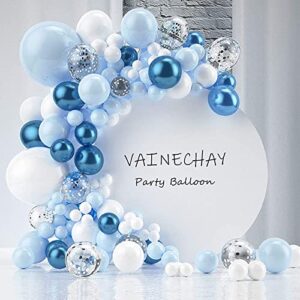 Blue Balloons set - 60 Pcs Latex Balloons, Used as Birthday Balloons Gender Reveal Party Wedding Party Decoration Halloween or Christmas, Support Helium or Air Use (Blue,12 Inch)