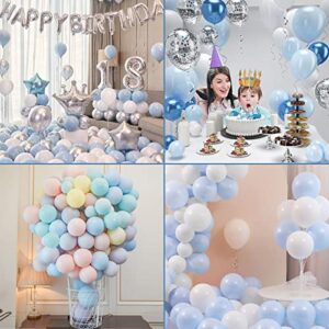 Blue Balloons set - 60 Pcs Latex Balloons, Used as Birthday Balloons Gender Reveal Party Wedding Party Decoration Halloween or Christmas, Support Helium or Air Use (Blue,12 Inch)