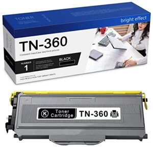1 black compatible tn360 tn-360 toner cartridge replacement for brother dcp-7030 dcp-7040 dcp-7045n hl-2120 hl-2125 mfc-7345n mfc-7440 mfc-7440n mfc-7840 mfc-7840w printer toner cartridge