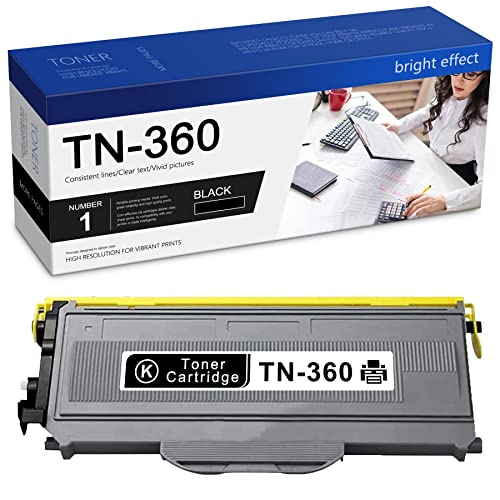 1 Black Compatible TN360 TN-360 Toner Cartridge Replacement for Brother DCP-7030 DCP-7040 DCP-7045N HL-2120 HL-2125 MFC-7345N MFC-7440 MFC-7440N MFC-7840 MFC-7840W Printer Toner Cartridge