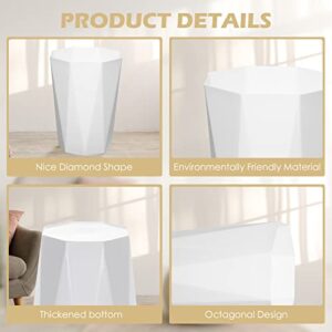 Amyhill 6 Pieces 10 Liter Bathroom Plastic Garbage Can Diamond Shape Trash Can Wastebasket Rubbish Trash Bin Garbage Can for Bedroom Waste Basket for Kitchen Office Organizer (Black, White)