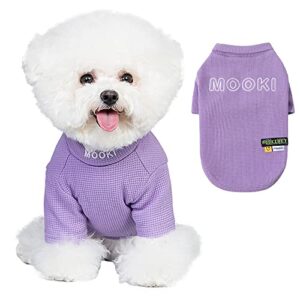 pet dog clothes puppy sweater purple soft t-shirt spring and autumn sweatshirts cat lapel collar pullover (l,purple)