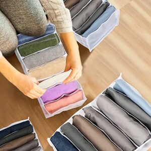 18 Pcs Drawer Organizers for Clothing Wardrobe Clothes Organizer Divider Foldable Mesh Closet Organizers and Storage for T-shirt, Jeans, Pants, Sock, Underwear, Bra (9 Grids, big)