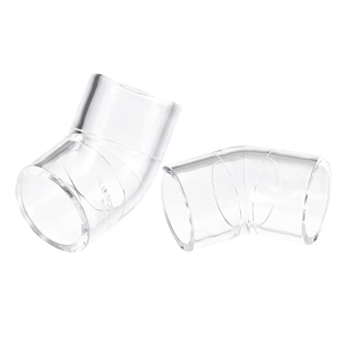 uxcell 4Pcs Clear Elbow Fitting, 25mm/0.98" 2 Way Acrylic Elbow 45 Degree Pipe Fitting Adapter for Connecting Water Pipes