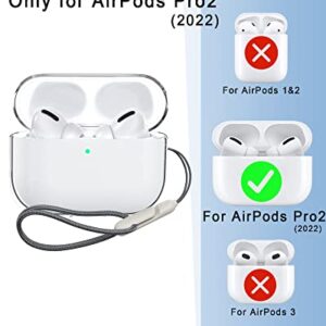 12in1 Clear AirPod Pro 2 Case Transparent Soft TPU Protective Cover Skin Accessories Set Kit, Crystal Case for Apple AirPod Pro 2nd Generation Clear Case Transparent w/Hand Strap New 2022