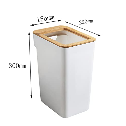 PETSOLA Trash Bin Waste Bins Garbage Can Without Lid Wastebasket Trash Can for Home Bedroom, White 7L