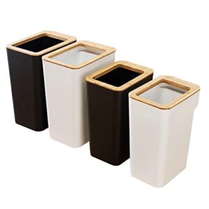 PETSOLA Trash Bin Waste Bins Garbage Can Without Lid Wastebasket Trash Can for Home Bedroom, White 7L