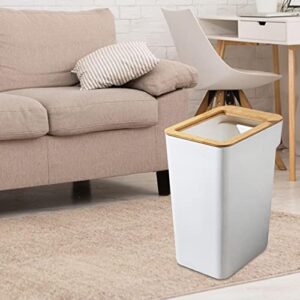 PETSOLA Trash Bin Waste Bins Garbage Can Without Lid Wastebasket Trash Can for Home Bedroom, White 7L