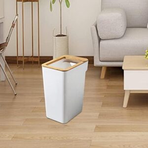 PETSOLA Trash Bin Waste Bins Garbage Can Without Lid Wastebasket Trash Can for Home Bedroom, White 7L