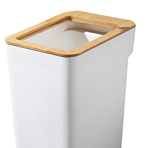 PETSOLA Trash Bin Waste Bins Garbage Can Without Lid Wastebasket Trash Can for Home Bedroom, White 7L