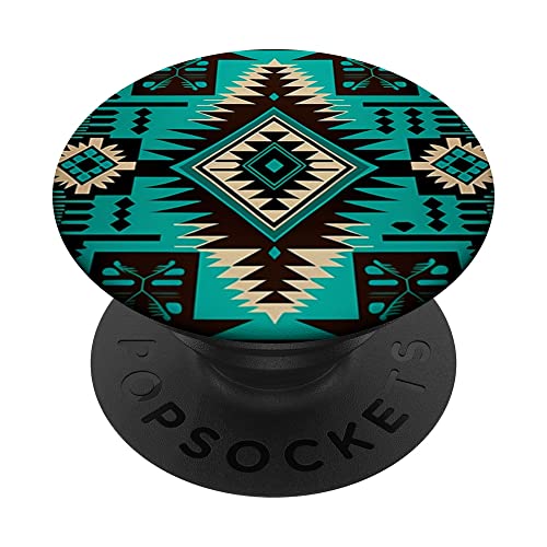 Southwest Turquoise Native American Aztec Pattern PopSockets Swappable PopGrip