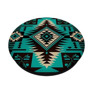 Southwest Turquoise Native American Aztec Pattern PopSockets Swappable PopGrip