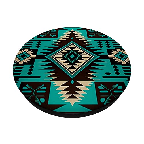 Southwest Turquoise Native American Aztec Pattern PopSockets Swappable PopGrip