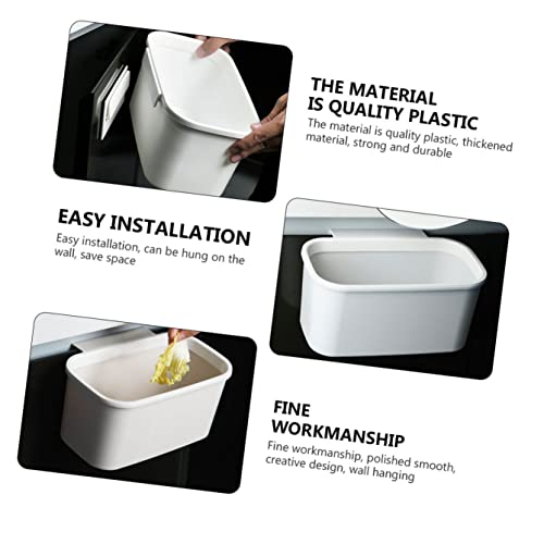 COLLBATH 1pc Plastic Under White Sink Home Bedroom Waste Can Wall-Mounted Organizer Creative Camping Household Japanese-Style Trash Large Bin Office Simple Kitchen Wall Bathroom Punch