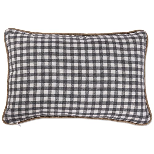 Pillow Perfect Indoor Triple Bunny Check Lumbar Pillow, Gray