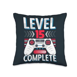 wedding anniversary gift for couple: husband, wife 15th wedding anniversary | for him & her | 15 years married throw pillow, 16x16, multicolor