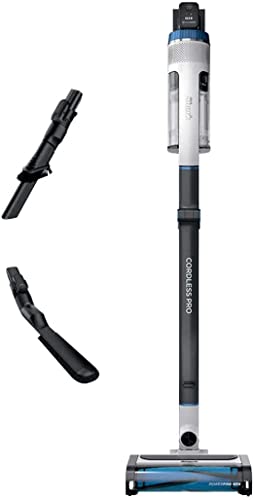 SHARK UZ565H Pro Cordless Vacuum w/ Clean Sense IQ & MultiFLEX Technology, PowerFins Plus Brushroll, Duster Crevice Tool & Anti-Allergen Dusting Brush, Up to 40 Minute Runtime, White/Blue (Renewed)