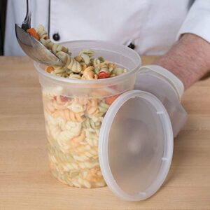 GOGO kCat 32oz Heavy Duty Microwaveable Leak Proof Deli Food Soup Containers Combo with Lids 20pk +Free 5 sauce cups