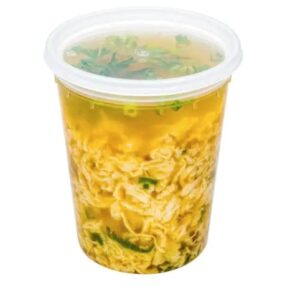 GOGO kCat 32oz Heavy Duty Microwaveable Leak Proof Deli Food Soup Containers Combo with Lids 20pk +Free 5 sauce cups